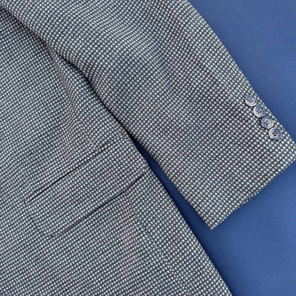 Oscar De La Renta‎ Suit Sport Coat 42 L Brown Houndstooth 3 Button